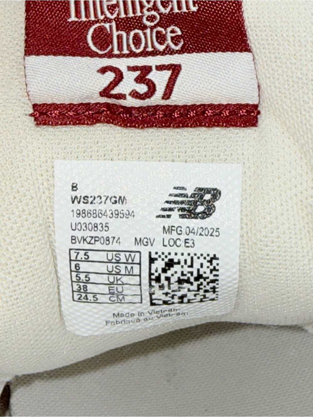 NEW BALANCE 237 Sneakers in Cream, Sage & Burgundy Accent - Picture 8 of 8